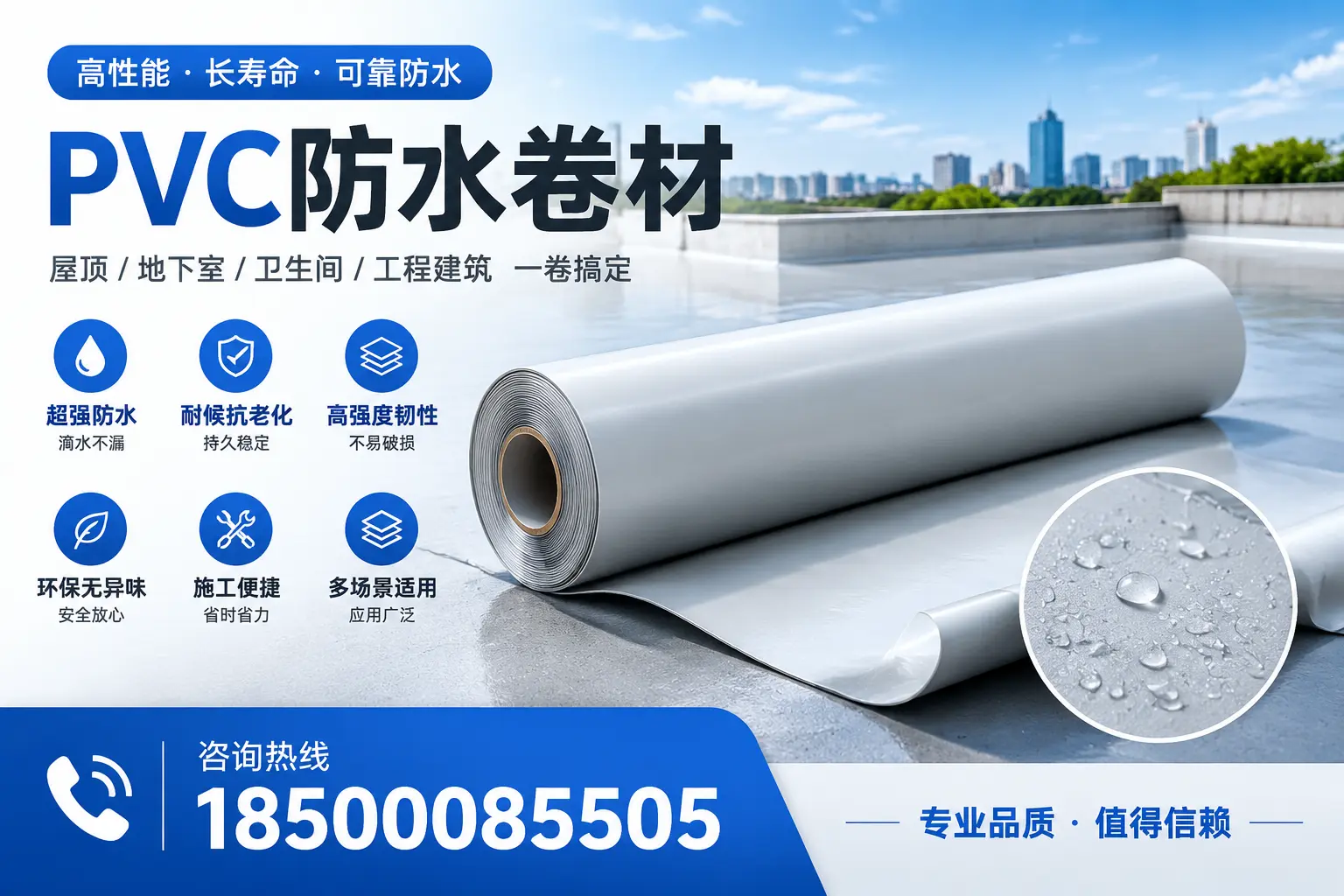 PVC防水卷材的防水效果评测,适合开封的科学依据